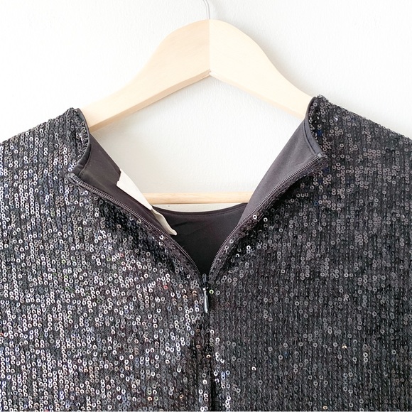 H&M, black sequin straight-cut t-shirt dress sz medium (NWT) - Picture 9 of 12